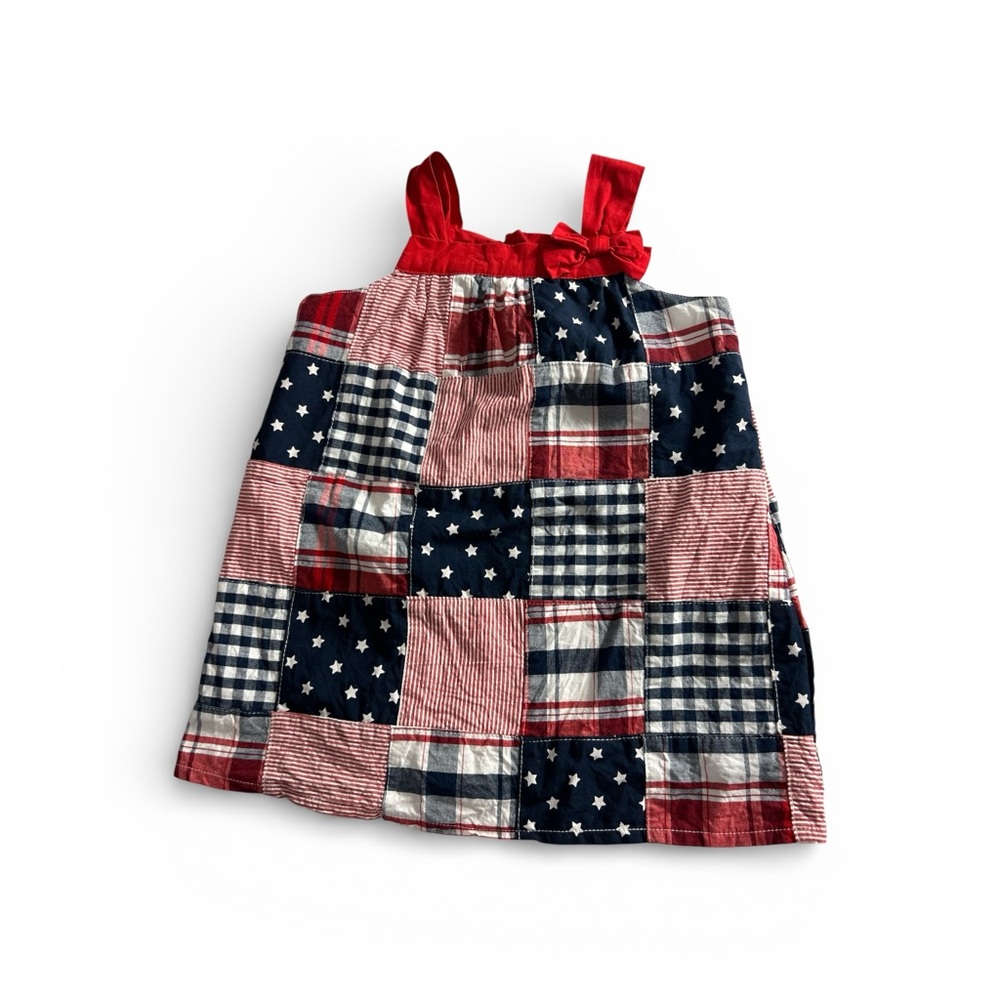 Red and Blue Patchwork Girls Dress Gymboree Size 12-18 months
